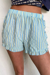 Hazel Blues® | Striped Elastic Waist Shorts