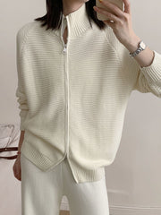 Hazel Blues® | Casual Knit Zip-Up Cardigan and Wide-Leg Pants Set