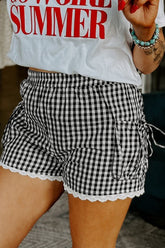 Hazel Blues® | Sweet Tea Shorts | Gingham Lace Shorts