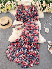 Hazel Blues® | Floral Print Crop Top and Skirt Set