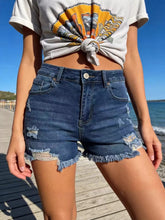Hazel Blues® | Distressed Frayed Hem Denim Shorts