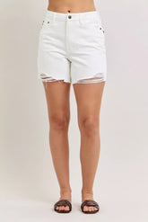 Hazel Blues® | Judy Blue High Waist Rigid Magic Dad Short with Cell Phone Back Pocket