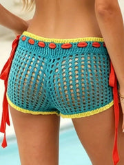 Hazel Blues® | Crochet Tie-Side Cover Up Shorts