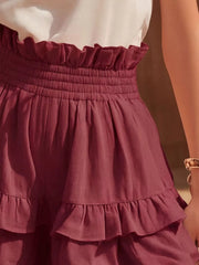 Hazel Blues® | Ruffled High-Waisted Shorts