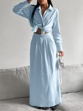 Hazel Blues® | Tie-Front Shirt and Maxi Skirt Set