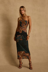 Avani Emerald Floral Strapless Maxi Dress