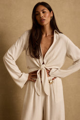 Augusta Natural Linen Top