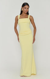 Danielle Maxi Dress ~ Pale Yellow Stretch