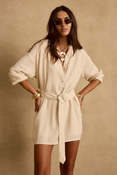 Barcelona Natural Belted Dress