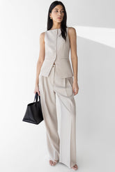 HIGH NECKLINE BUTTON VEST