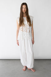 HONEY COMB CUTOUT WOVEN TOP