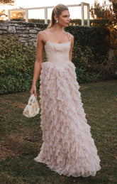Francesca Maxi Dress ~ Champagne Tulle Ruffle