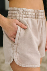Hazel Blues® | Daily Routine Mineral Wash Shorts in Ash Mocha
