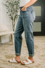 Hazel Blues® | Doris Mid Rise Boyfriend with Adjustable Back Tab + Hollywood WB