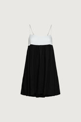CONTRAST BABYDOLL MIDI DRESS