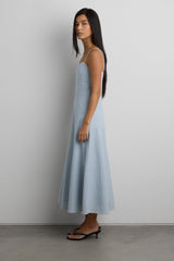 LINEN BLEND MIDI DRESS