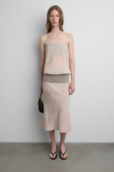 FOLDOVER COLOUR BLOCK TUBE DRESS