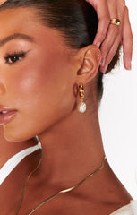 Faithy Jewels Ivy Hoops ~ Gold/Pearl