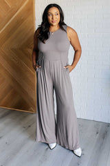 Hazel Blues® | Hilary Wide Leg Jumpsuit in Grey