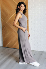 Hazel Blues® | Hilary Wide Leg Jumpsuit in Grey