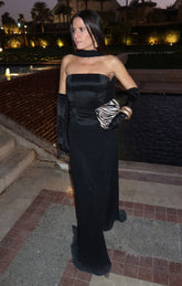 Jules Satin Gloves ~ Black
