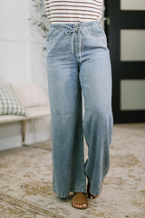 Hazel Blues® | Monica High Waist Palazzo Featherweight with Drawcord
