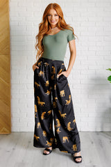 Hazel Blues® | Legendary in Leopard Satin Wide Leg Pants