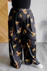 Hazel Blues® | Legendary in Leopard Satin Wide Leg Pants