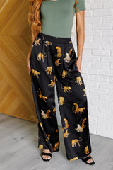 Hazel Blues® | Legendary in Leopard Satin Wide Leg Pants