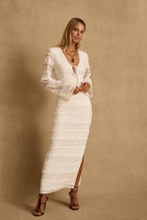 Melrose Ivory Long Sleeve Lace Maxi Dress