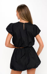Highland Bubble Skort ~ Black Poplin