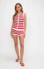 Devin Shorts ~ Red Stripe Delight Knit