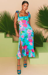 Garden Midi Dress ~ Multi Piccadilly Floral