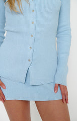 Josie Top ~ Baby Blue Rib Knit