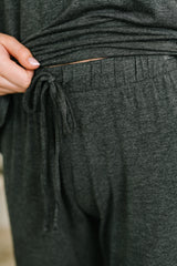 Hazel Blues® | Ol' Reliable Top and Bottom Lounge Set in Charcoal