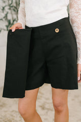 Hazel Blues® | Only Pair Faux Wrap Skort in Black