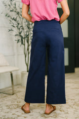 Hazel Blues® | Only Pair High Waisted Wide Leg Bottoms in Navy