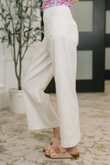 Hazel Blues® | Only Pair High Waisted Wide Leg Bottoms in Off White