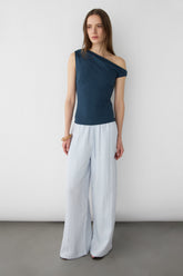 DRAWSTRING WAIST WIDE LEG PANT