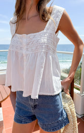 Faye Top ~ White Voile