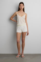 CROCHET KNIT SHORT WITH CUT-OUT DETAIL