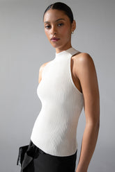 SLEEVELESS HALTER NECK TANK TOP