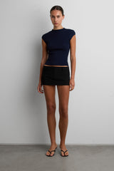 KNIT MOCKNECK TOP