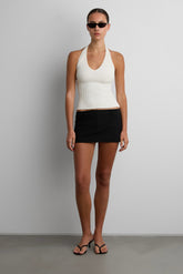 RIBBED KNIT HALTER TANK TOP