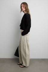 SHEER BOATNECK MESH SWEATER