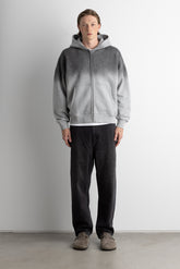 OVERSIZED BOXY OMBRE EFFECT ZIP UP HOODIE
