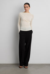 RUCHED LONG SLEEVE TOP