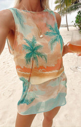 Kiki Mini Dress ~ Sunset Cove Chiffon
