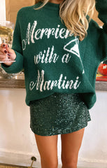 All Night Skort ~ Emerald Sequins
