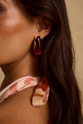 Veda Amber Stone Earrings